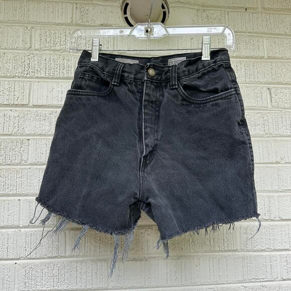 Rio John Davidson Vintage 90's Washed Black High Waisted Denim Shorts - Picture 1 of 5